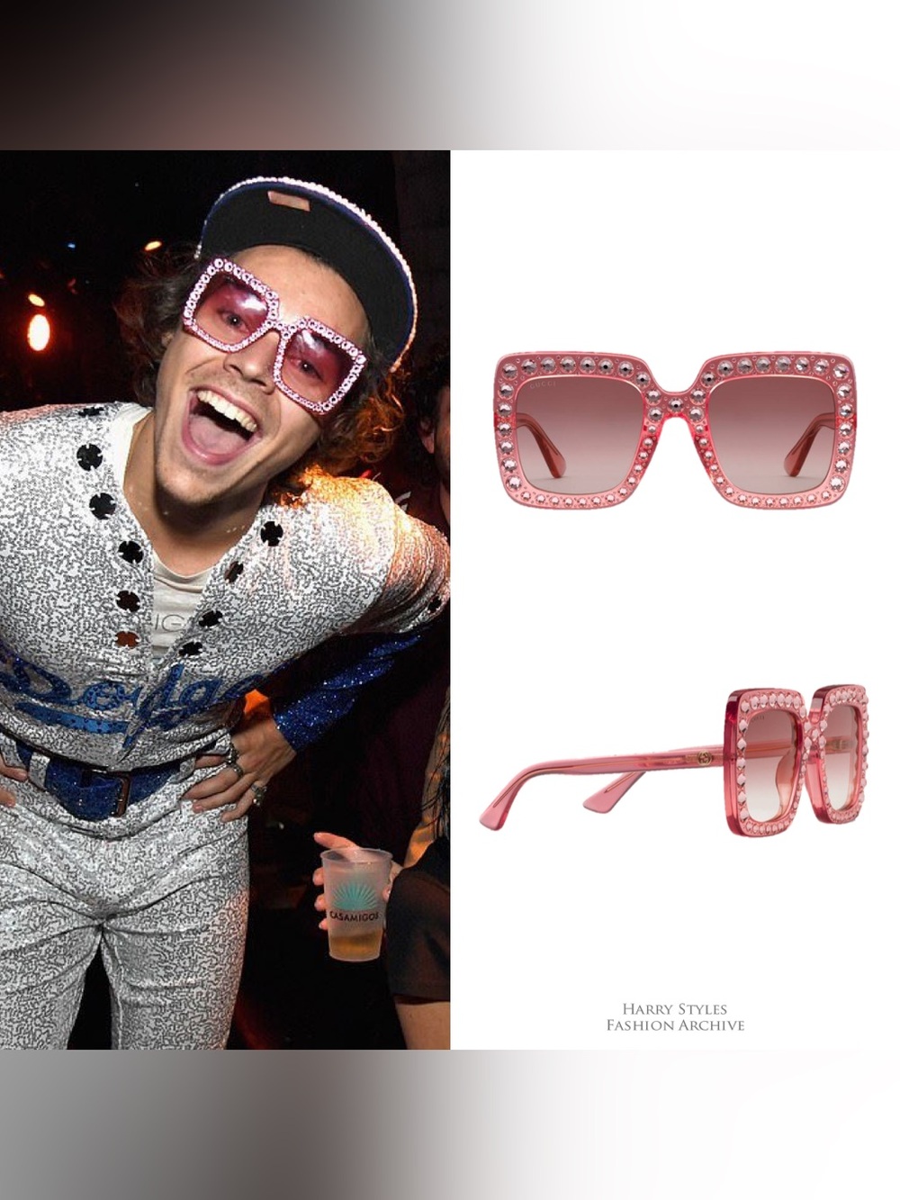 Pink Crystal Gucci Square Frame - Picture 11 of 11